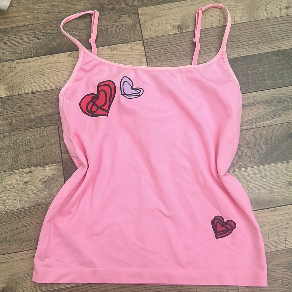 BODY by Victoria Y2K 90s 00s Pink Heart Tank Top Size Medium